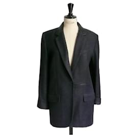 Chaqueta de lino azul violáceo de Barbara Bui, magnífica, talla 38.