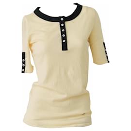 Blusa Gucci de punto de cachemira crema de manga corta M