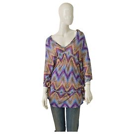 Blusa Túnica Melissa Odabash de Modal Geométrica Multicolor
