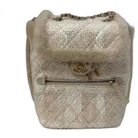 Zainetto Chanel Duma in tweed e pelle beige