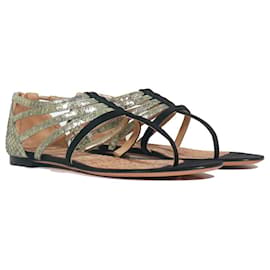 CHANEL - Sandali piatti in pelle con cinturini (Taglia 39)