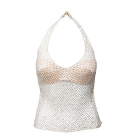 Top halter de malla de cristal La Perla