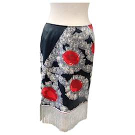 Falda con Flecos Grises - Autre Marque