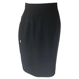 Autre Marque Falda de crepe negra Constance Saunders Talla 36