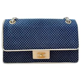 Borsa Chanel Flap Blu Tweed