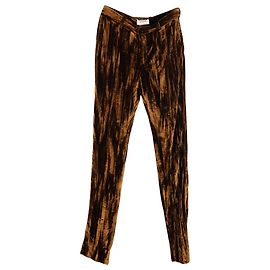 Saint Laurent-Hose mit geradem Bein aus braunem Samt
