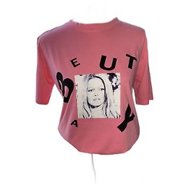 Autre Marque Camiseta Brigitte Bardot rosa de algodón