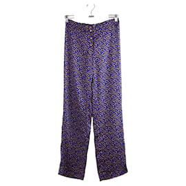 Heimstone weite Seidenhose blau