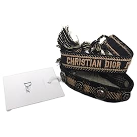 Bracciali Dior J'Adior in tela nero beige