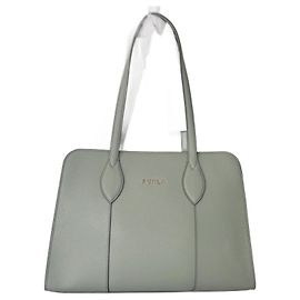 Borsa a mano Furla in pelle verde con dettagli dorati