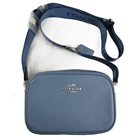 Borsa Camera Coach in pelle blu chiaro