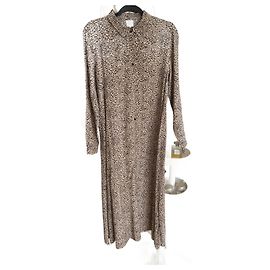 Autre Marque Karl Marc John Langes fließendes Viscose Kleid Beige