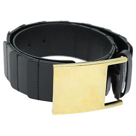 GUCCI Gürtel Leder 26,8""-28,7"" Schwarz Auth bs13972