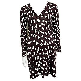 Diane Von Furstenberg DvF Reina US Seidenkleid mit abstraktem Tiermuster