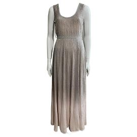 Jenny Packham Abito in chiffon con ricamo di perle