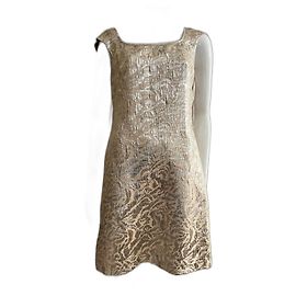 Marchesa Goldenes Lamé-Jacquard-Etui-Kleid