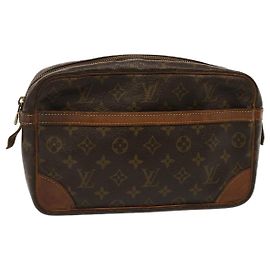 LOUIS VUITTON Monogramma Compiegne 28 Pochette M51845 LV Auth 73002