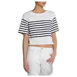 Camiseta de rayas Apc de algodón blanco y azul marino
