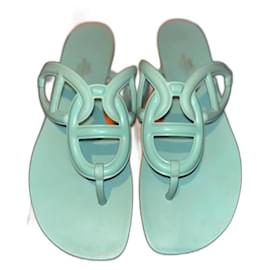 Sandali Hermès in gomma azzurro chiaro Taglia 41