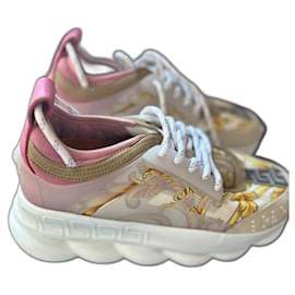 Baskets Versace en daim rose