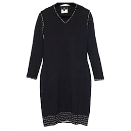 Fendi Kleid schwarz aus Kaschmir mit Monogramm