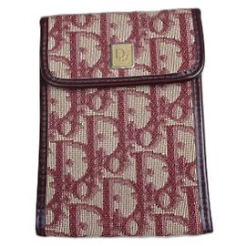Christian Dior Bordeaux canvas checkbook cover.