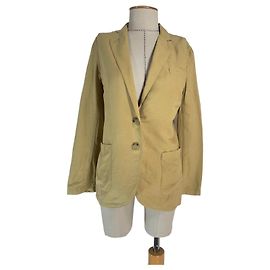 Ralph Lauren Blazer in seta e lino color cammello
