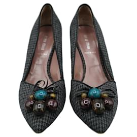 Tacones Grises avec Pedrería - Miu Miu
