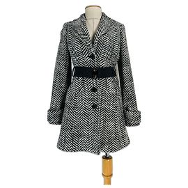 Autre Marque Abrigo ALYSI de lana negro blanco