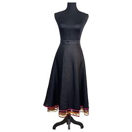 Vestido Kenzo Jungle de lino negro con volantes