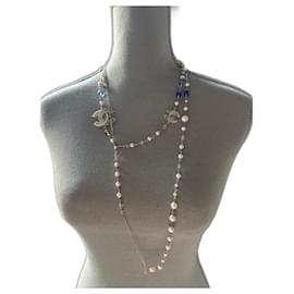 Chanel Collana lunga in metallo argento