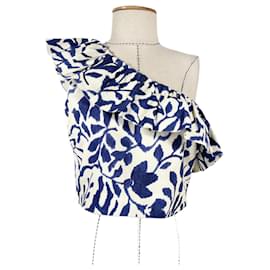 SéZane x Momoni Blusa Dari Azul Lino Algodón