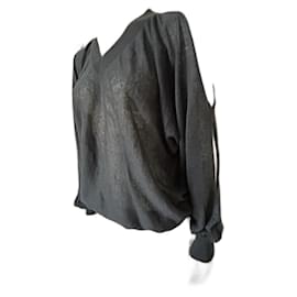 Bruno Manetti V-Ausschnitt Leinenpullover marineblau