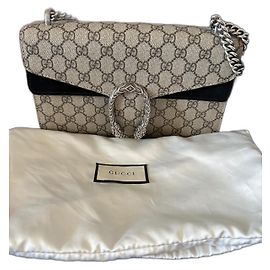 Borsa a mano Gucci Dionysus in scamosciato beige