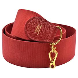 Tracolla Hermès Rossa in Pelle con Hardware Oro