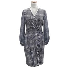Diane Von Furstenberg Vestido envelope de seda DvF Sigourney com mangas de chiffon