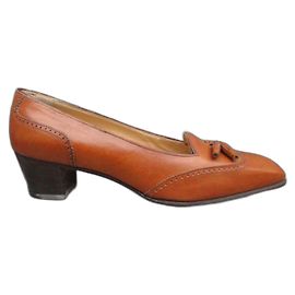 Décolleté Salvatore Ferragamo in pelle marrone chiaro