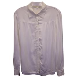 Maje Button-Up-Hemd aus weißer Seiden-Baumwolle