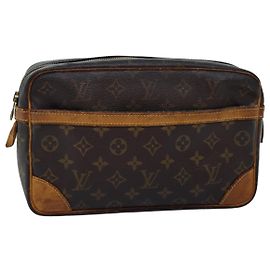 LOUIS VUITTON Monogram Compiegne 28 Clutch Bag M51845 LV Auth 73760