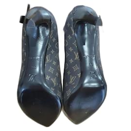 Décolleté Louis Vuitton Barbara Pump Monogram Mini Lin Marrone