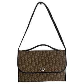 Borsa Christian Dior Oblique tela beige e marrone