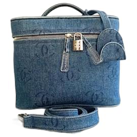 CHANEL Vintage CC Denim Vanity Case