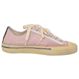 Tênis Golden Goose V-Star LTD em camurça rosa