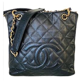 Borsa Tote Chanel in pelle caviar nera