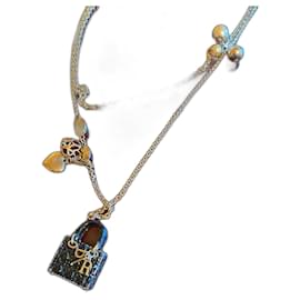 Collana lunga doppia Christian Dior con charm argento