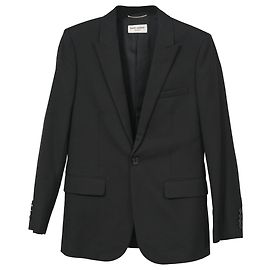 Saint Laurent – Slim Fit-Blazer aus schwarzer Wolle