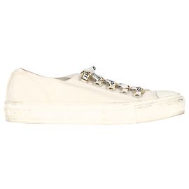 Sneakers Christian Dior Walk'N'Dior in tela di cotone bianca