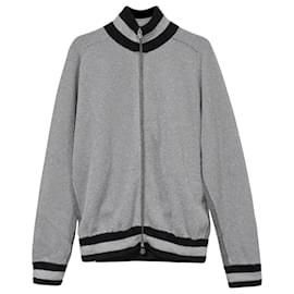 Chanel – Reißverschlussjacke aus silberner Viskose