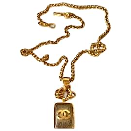 Collana lunga Chanel in vetro versato grigio e oro