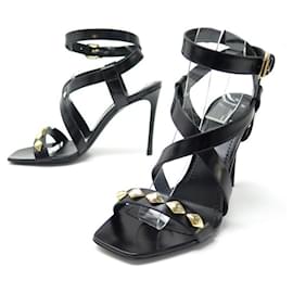 NUOVE SCARPE LOUIS VUITTON UNCHAIN CINTURINO ALLA CAVIGLIA 39 SANDALI IN PELLE SCARPE